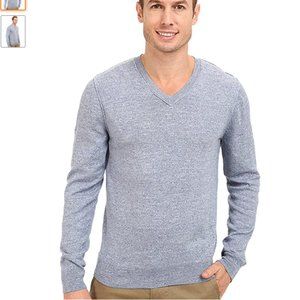 LUCKY BRAND Heather Blue Pullover V-neck Lightweight 100% cotton